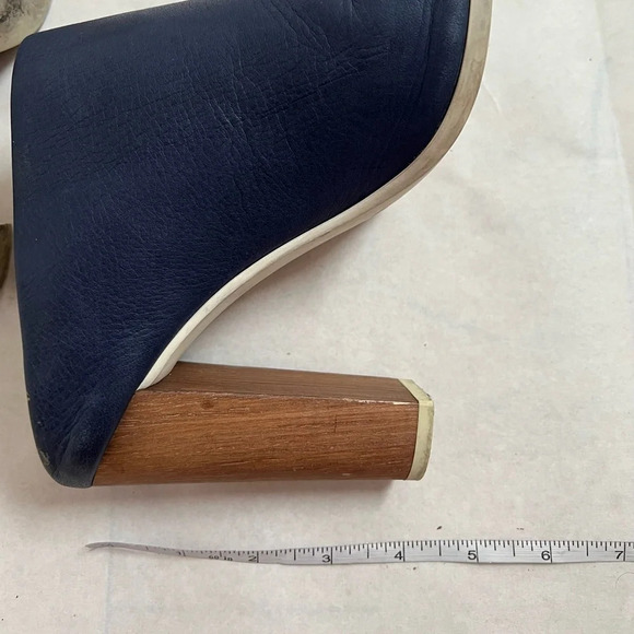 VINCE PEEP TOE ANKLE BOOT SLIP ON WOMENS 9 US M BLUE HIGH HEEL EUC - Picture 8 of 8